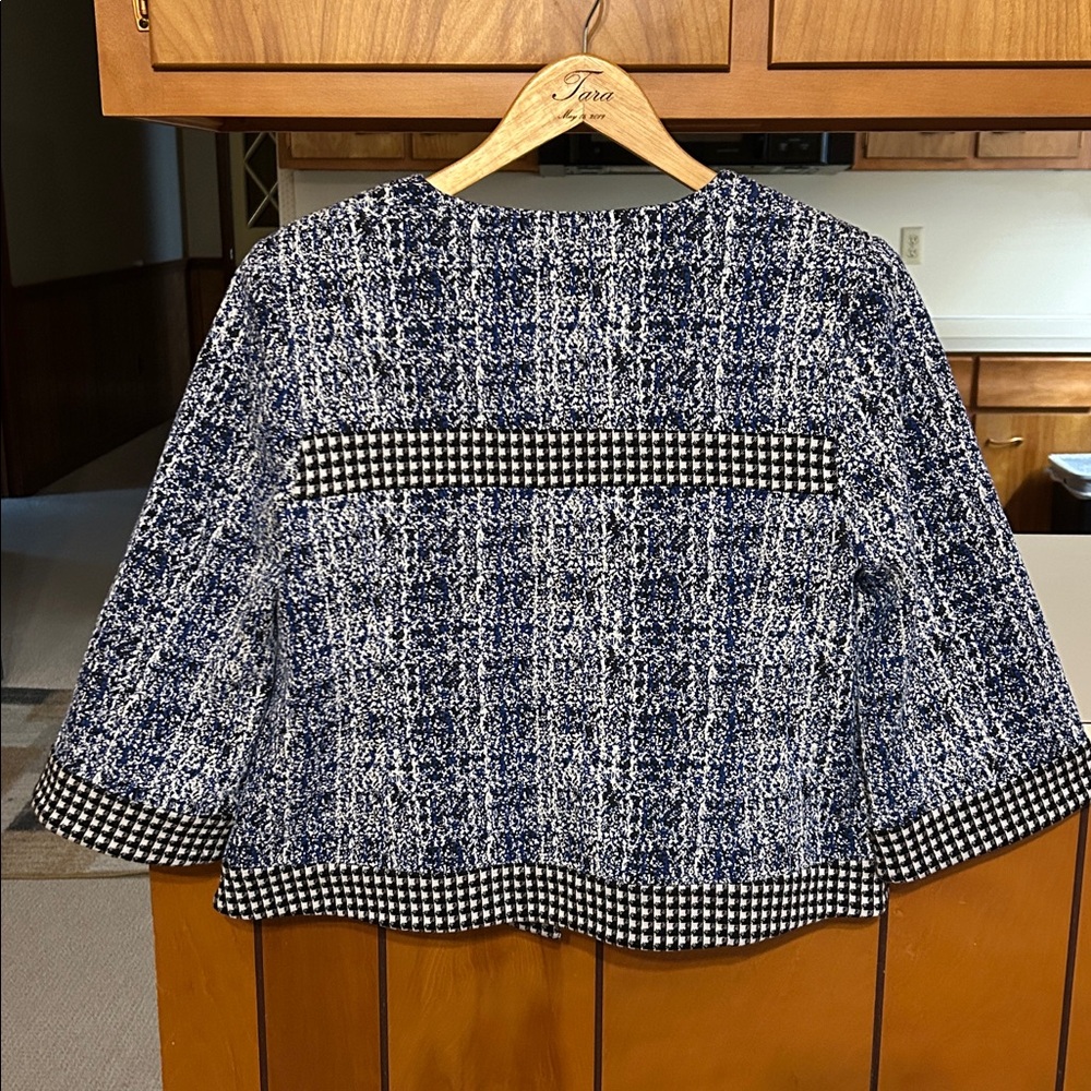 CAbi Reina Blue Tweed Structured Blazer Jacket M 5294 - Picture 4 of 15